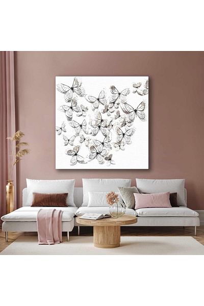 SML TABLO Flying Paper Butterflies Art Art Pictură pătrată pe pânză
