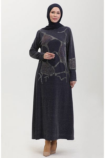 sefamerve Βραδινό φόρεμα Navy Blue Stone - 0432-02