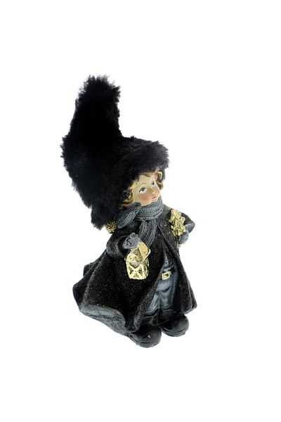 GiftExpress Christmas figurine child with black hat - Little girl