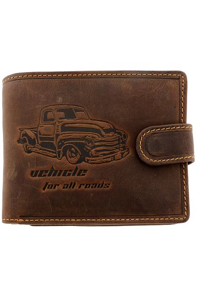 GiftExpress Men's brown leather wallet Pickup car