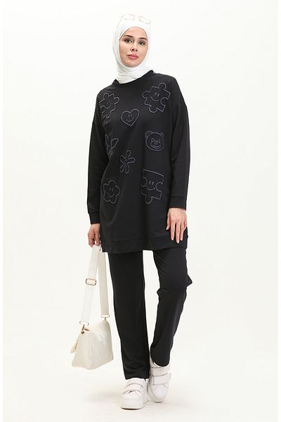 sefamerve Σετ αθλητικής φόρμας Navy Blue με σχέδιο - 70098-01