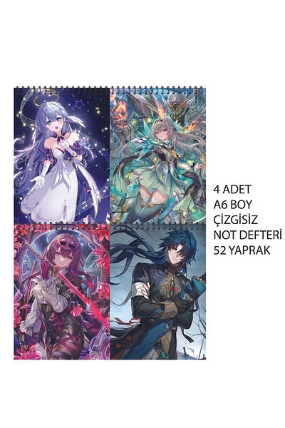 nihonwosekai Honkai Star Rail Anime A6 Size Notebook Set Unlined 52 Sheets