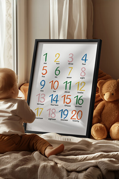 Basquiart Poster cu ramă neagră pentru camera copiilor, camera bebelușilor, t...