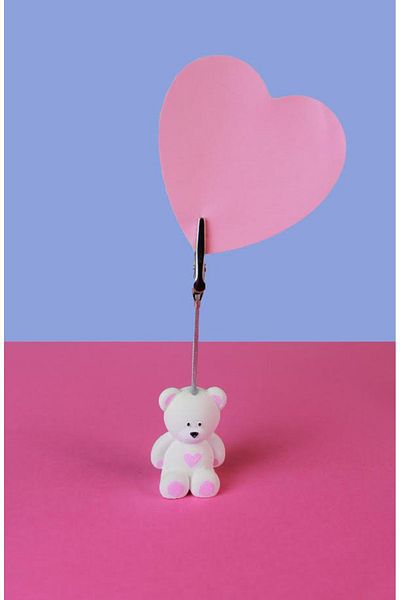 Mithbox Cute White Teddy Bear Photo Note Holder Note Holder Note Holder