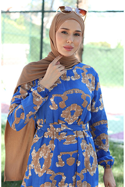 sefamerve Сукня з візерунком індиго - 81872A-03