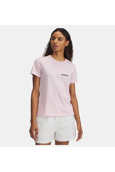 Under Armour Women's Pink Ua Rival Outline Ss Tshirt 1389719 -647
