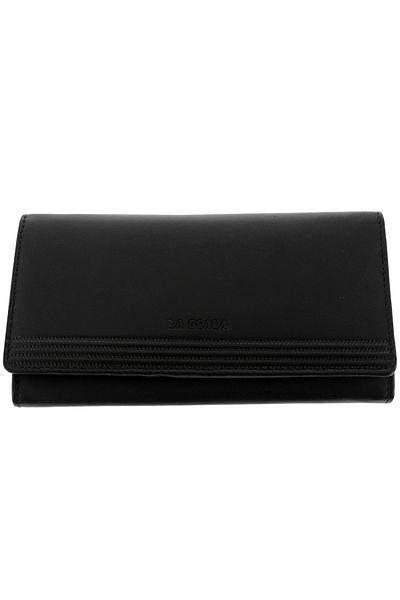 GiftExpress Women's leather wallet La Scala black