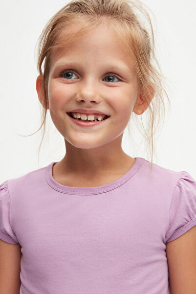 LOVETTI Μπλουζάκι με μανίκι καρπούζι με λιλά λαιμόκοψη