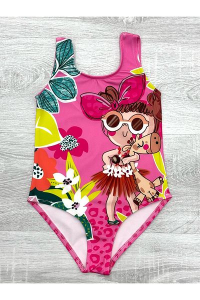 ANGELOS GIRLS Girl's Visual Printed One Piece Swimsuit 3-10 Years 12213