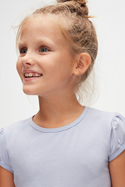 LOVETTI Ανοιχτό λιλά μπλουζάκι για κορίτσια - Crew Neck, μανίκι καρπούζι