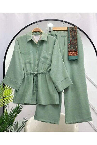 YILMAZBARMAZ dvostruko kopčano žensko odelo sa pojasom oko struka