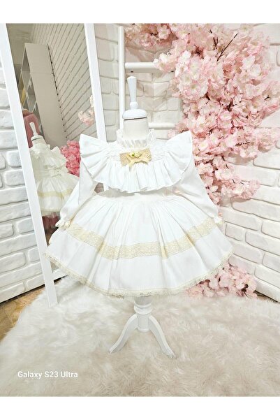Hly Karol Tasarım Beyaz Kuğu Vintage Kız Bebek Elbisesi,Doğum günü,fotoğraf ç...