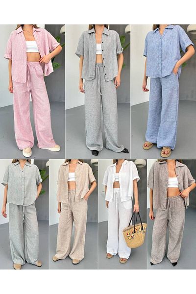 soBasic Set dublu confortabil din muselină de in