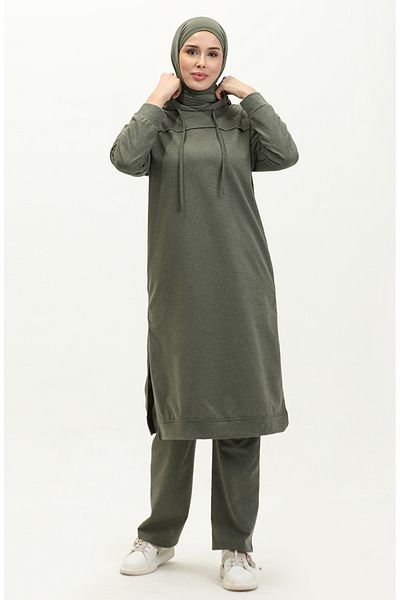 sefamerve Khaki-Trainingsanzug-Set – zwei Fäden, Modell 3034-12
