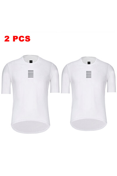 Choice1 قميص رياضي لركوب الدراجات بأكمام طويلة من Asia-XL White-White Rsantce...