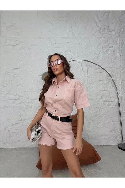 Linarose Shorts Shirt Overalls Suit Short Sleeve