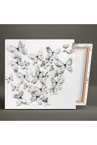 SML TABLO Flying Paper Butterflies Art Art Pictură pătrată pe pânză