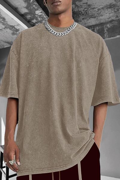 Millionaire Men's Stone Oversize Acid Washed T-Shirt with Tumbled Effect