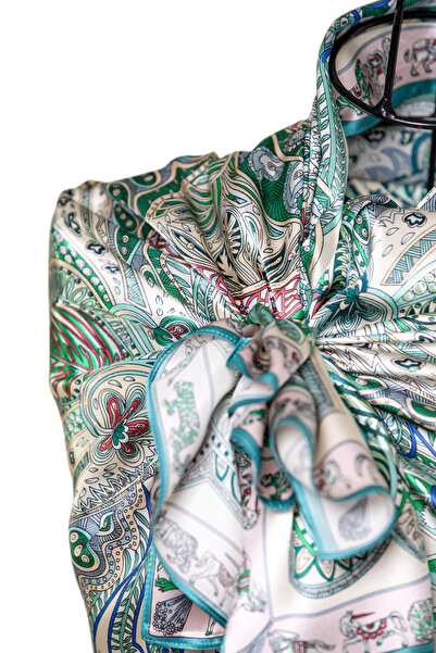 CASHMERE AND SİLK MAWLANA 100% Silk Scarf (90X90)