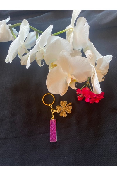 Bellinzona Breloc cu litera I, mov, cu sclipici - Accesoriu pentru geantă [Cu...