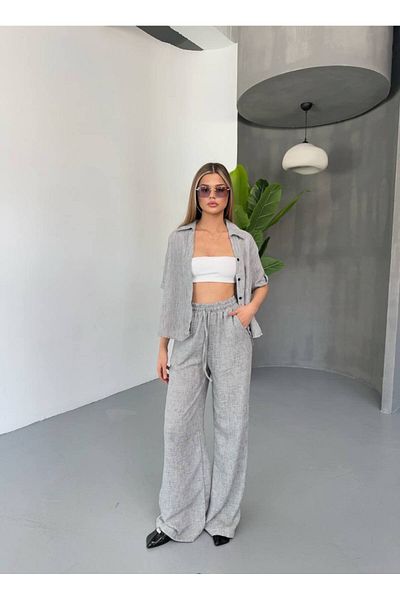 soBasic Set dublu confortabil din muselină de in