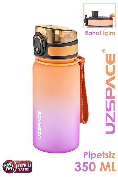 Uzspace 350 ml Double Color Softtouch Tritan Children's Water Bottle Without Straw -Ffcol350Mluzs