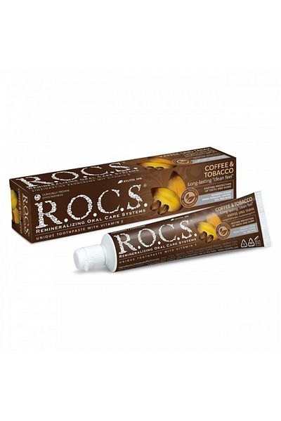 R.O.C.S. معجون أسنان ضد بقع القهوة والتبغ 60 مل (2 قطعة)