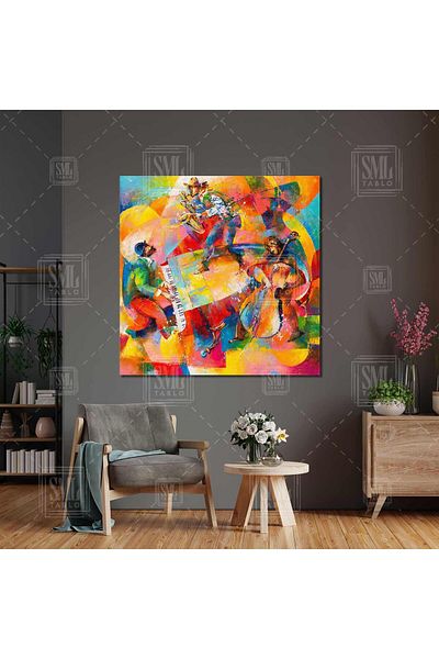 SML TABLO Muzică abstractă Artiști Pictură pe pânză pătrată abstractă