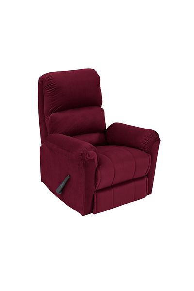 BACK COMFORT Velvet Classic Recliner Chair - Burgundy - ChillSeat