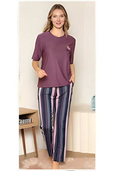 PİJAHOME Ženska pidžama kratkih rukava ljubičaste boje