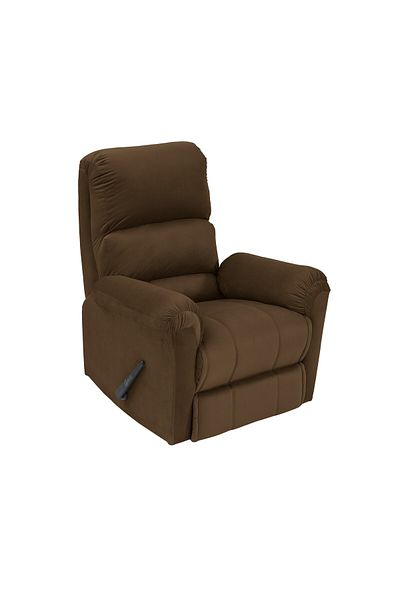 BACK COMFORT Velvet Classic Recliner Chair - Brown - ChillSeat