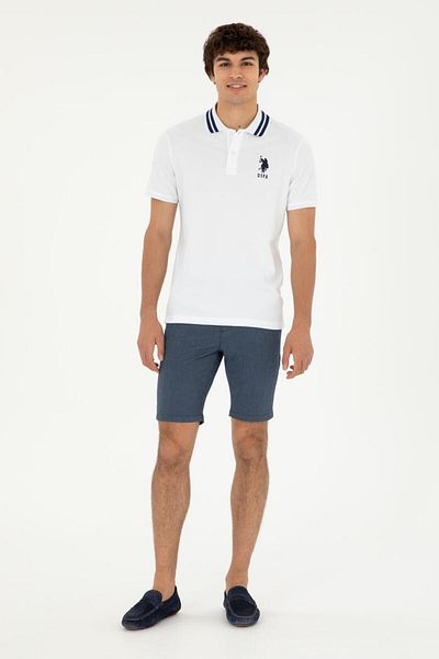 U.S. Polo Assn. Gsd01ıy024 Λευκό ανδρικό μπλουζάκι με γιακά πόλο 1792252