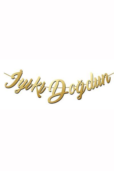 Baloncu Dede Gold Happy Birthday Calligraphy Banner Birthday Ornament