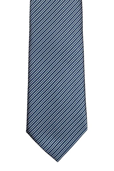 1001 Kravat 7 cm Wide Blue Navy Blue Striped Thin Tie
