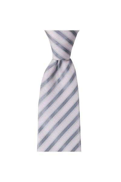1001 Kravat White Striped 8.2 cm Wide Tie