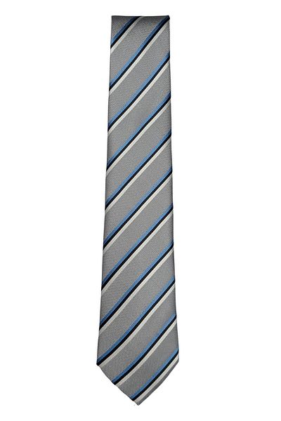 1001 Kravat Gray Slim Striped Tie