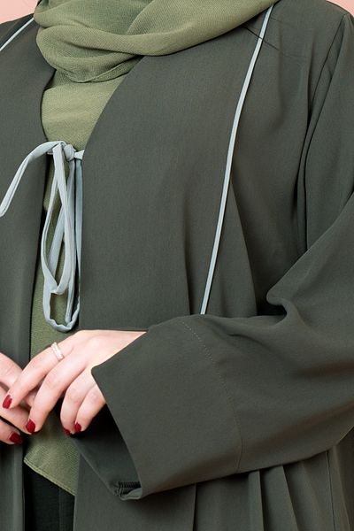 IKKXA Front Tie Open Casual Abaya