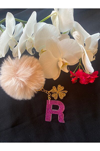 Bellinzona Breloc cu litera R, mov, cu sclipici - Accesoriu pentru geantă [Cu...