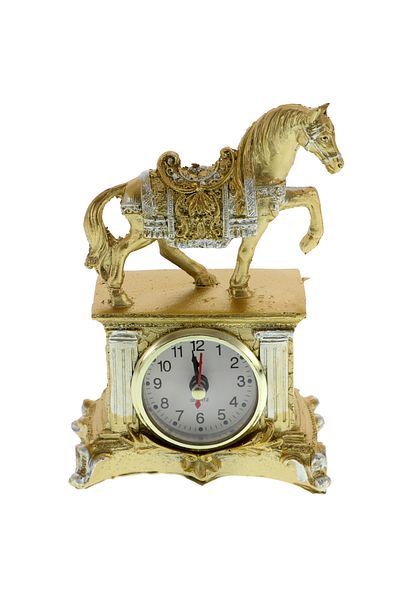GiftExpress Golden Horse Table Clock