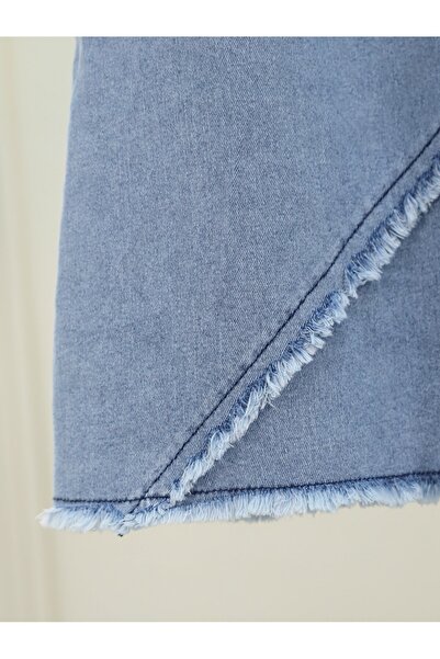 HİJABAYA Püskül Detaylı Beli Lastikli Kot Etek