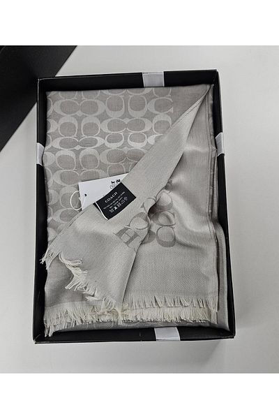 Webinay Home C Pattern Cotton Silk Wool Shawl 4 Seasons Double-Sided
