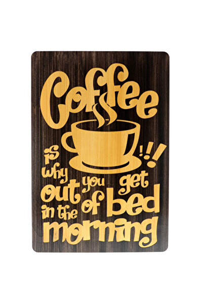 GiftExpress Tablou Lemn Coffee Time 57cm - Baza Wenge