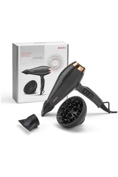 BABYLİSS BaByliss Italian Air Pro 2200 Hair Dryer, Grey, AC Motor, 2200 W Power, Ion Technology, 6719DE