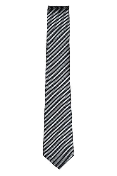 1001 Kravat 7 cm Wide Black and White Pinstripe Slim Tie