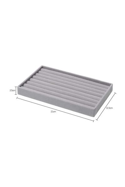 Choice Grey-b Upgrade Velvet Jewelry Storage Box Necklace Stackable Display Tray Bracelet Earring Organizer