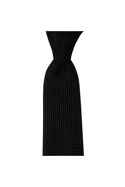 1001 Kravat Floral Patterned Black Colored 8 cm Wide Tie