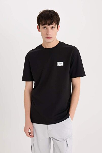 DeFacto Μαύρο ανδρικό T-Shirt D5516AX/BK81