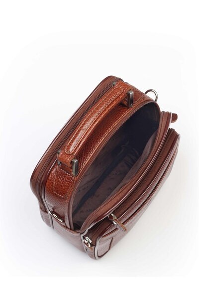 Aka Deri Tan Leather Hand and Shoulder Bag - 306 63