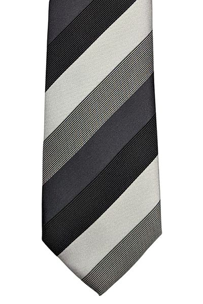 1001 Kravat Gray Thick Striped Tie