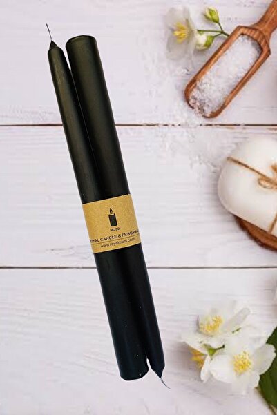 Royal Candle Royalmum Şamdan Mum - Siyah Renk - 2 Adet